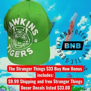 🆕Stranger Things “Hawkins Tigers” Green Cap